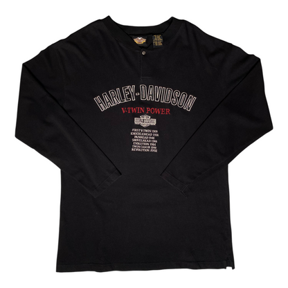 Digg It Thrift & Vintage black Harley-Davidson V-Twin Power long sleeve sweatshirt with graphic print