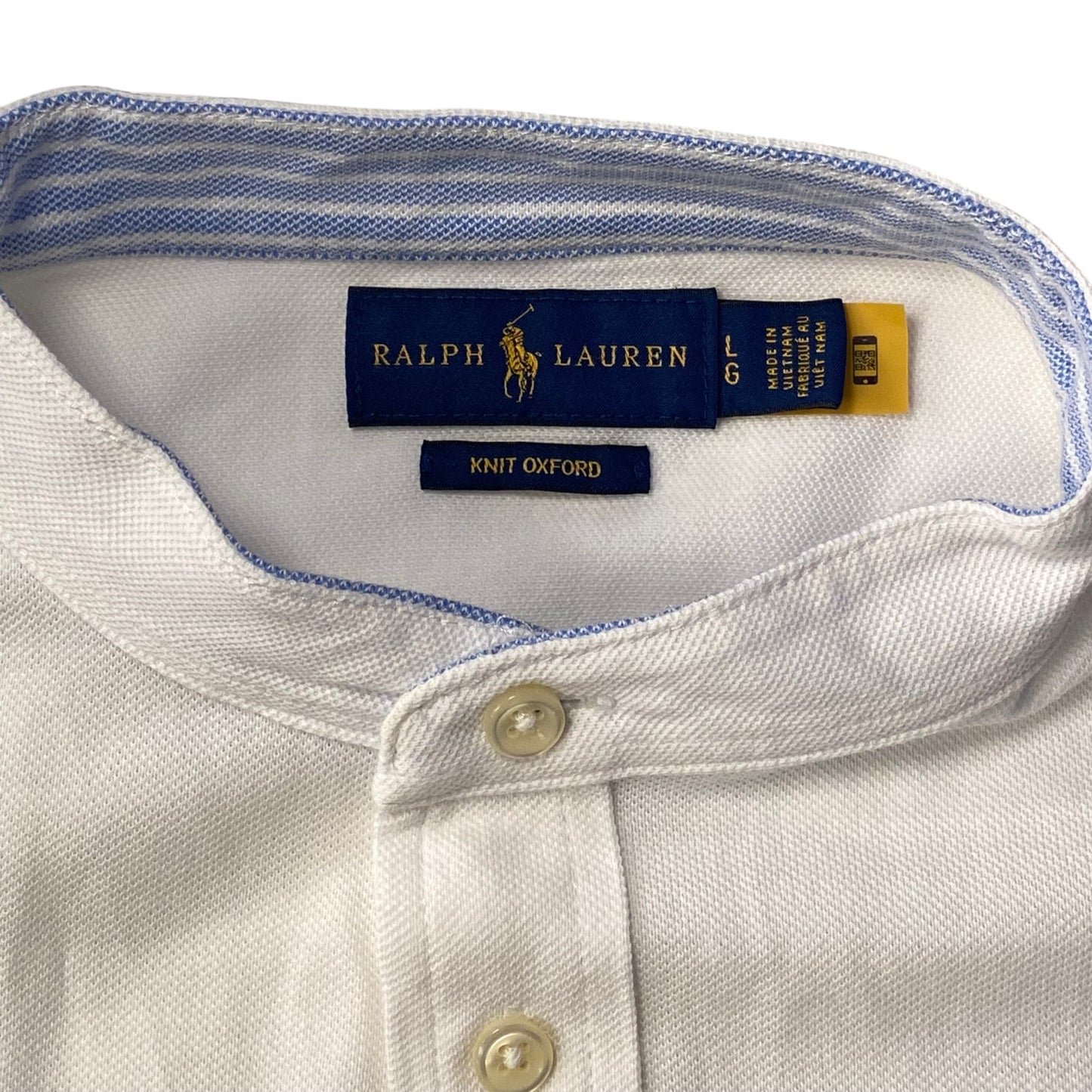 Ralph Lauren White knit Oxford Henley Shirt