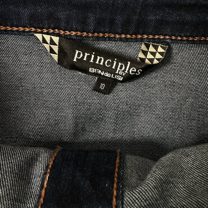 Principles Button Front Blue Denim Skirt