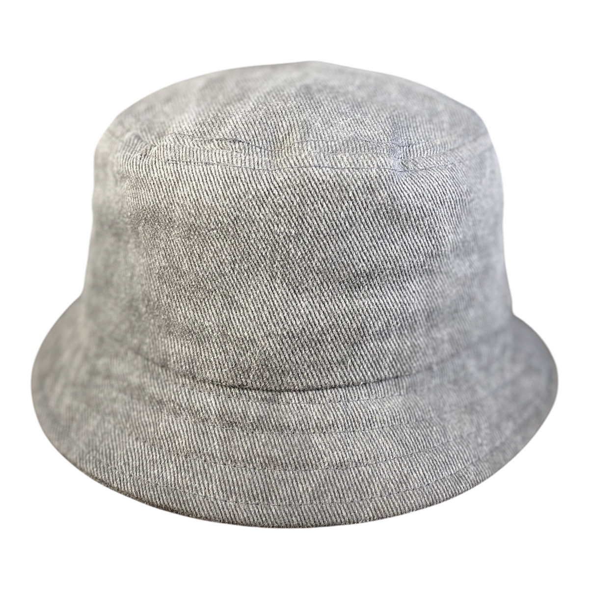 Digg It Thrift & Vintage grey acid-wash denim bucket hat featuring a classic Disney Mickey Mouse design