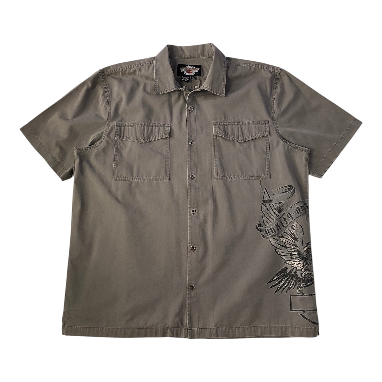 Harley Davidson Button Down Grey Shirt