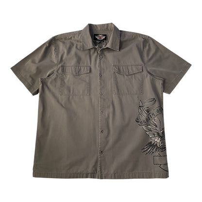 Harley Davidson Button Down Grey Shirt