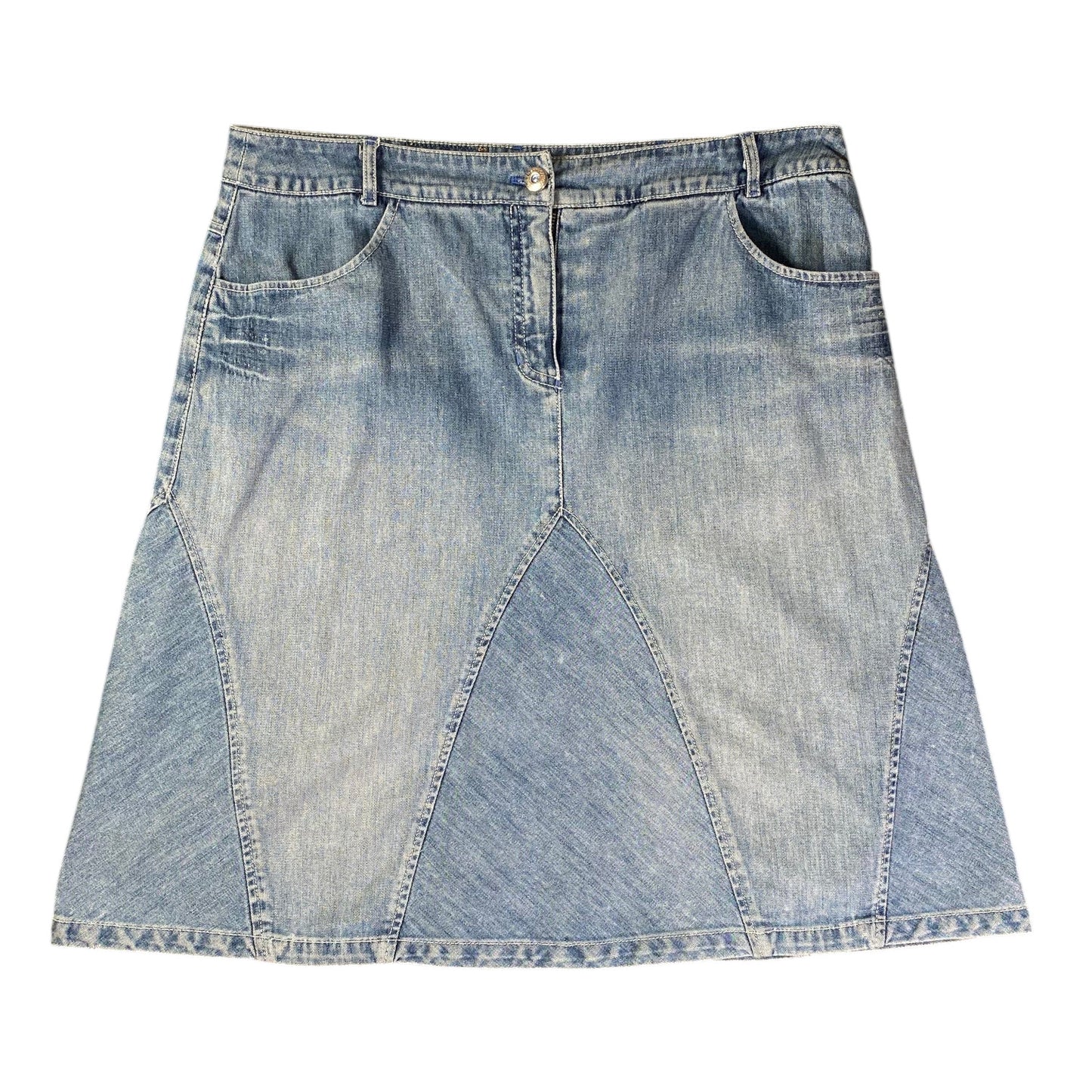 Southern Cotton Woman Light Denim Midi Skirt