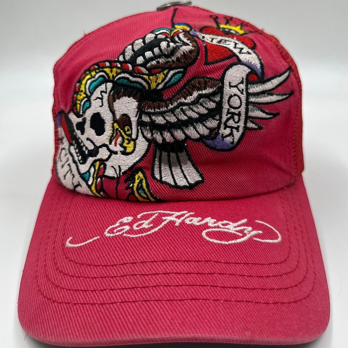 Ed Hardy NYC Eagle Skull Red Trucker Cap