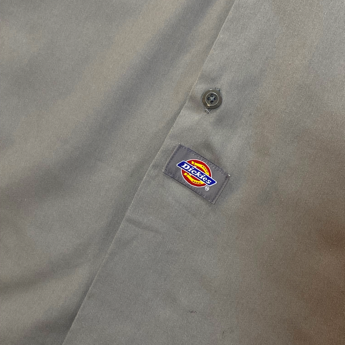 Digg It Thrift & Vintage Dickies khaki short-sleeve work shirt with button detail and brand logo patch