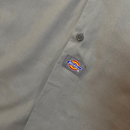 Digg It Thrift & Vintage Dickies khaki short-sleeve work shirt with button detail and brand logo patch