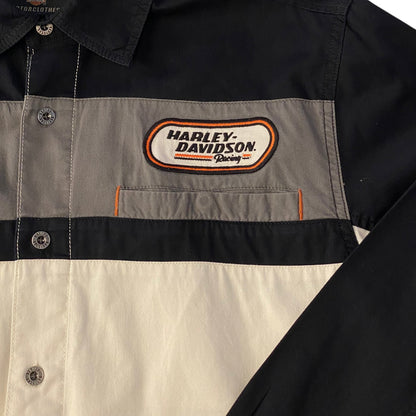Harley Davidson White, Grey & Black Racing Shirt