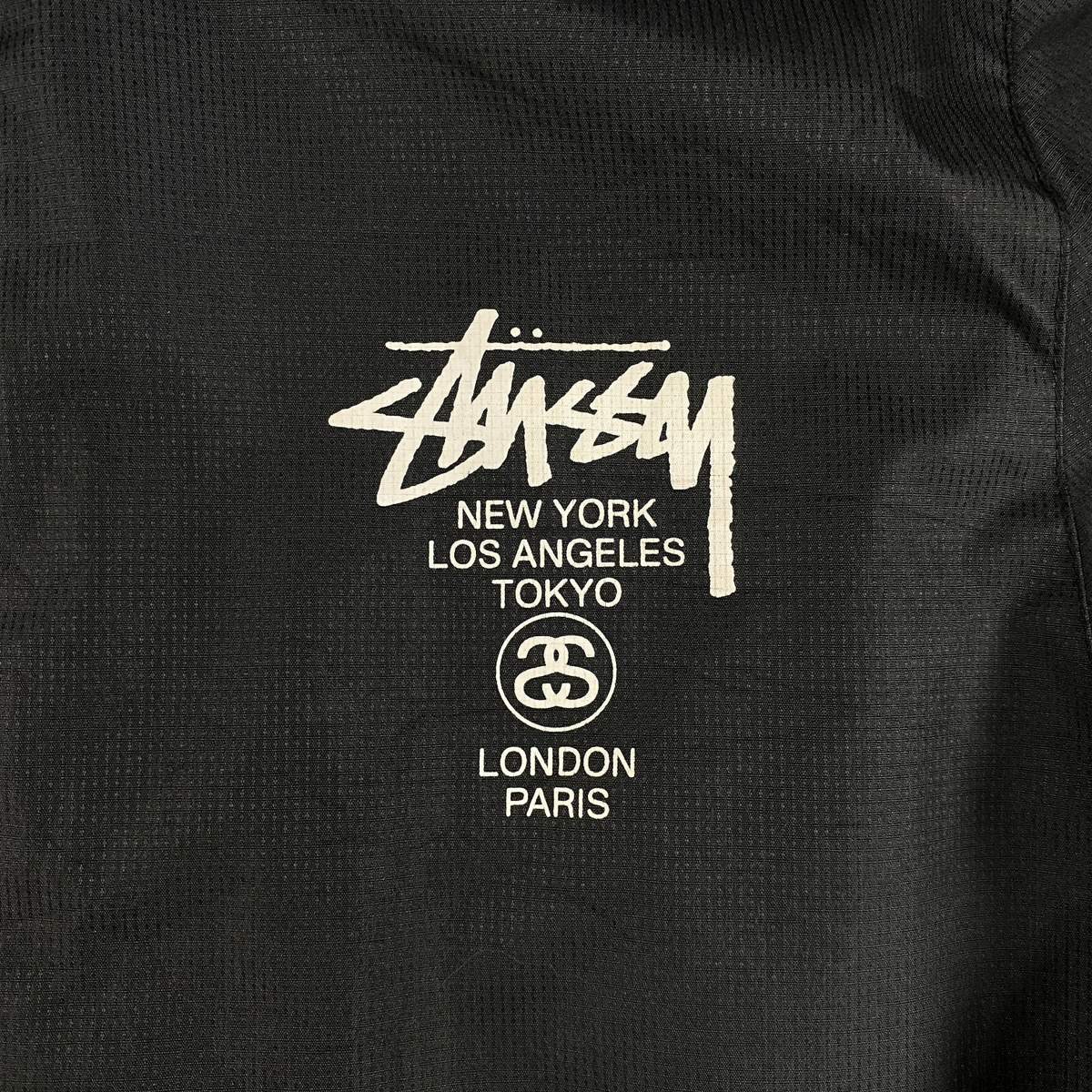 Stüssy World Tour Two-Tone Black Lightweight Windbreaker Jacket