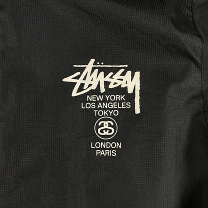 Stüssy World Tour Two-Tone Black Lightweight Windbreaker Jacket