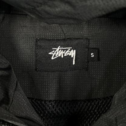 Digg It Thrift & Vintage Stüssy World Tour black windbreaker jacket interior label with size small tag