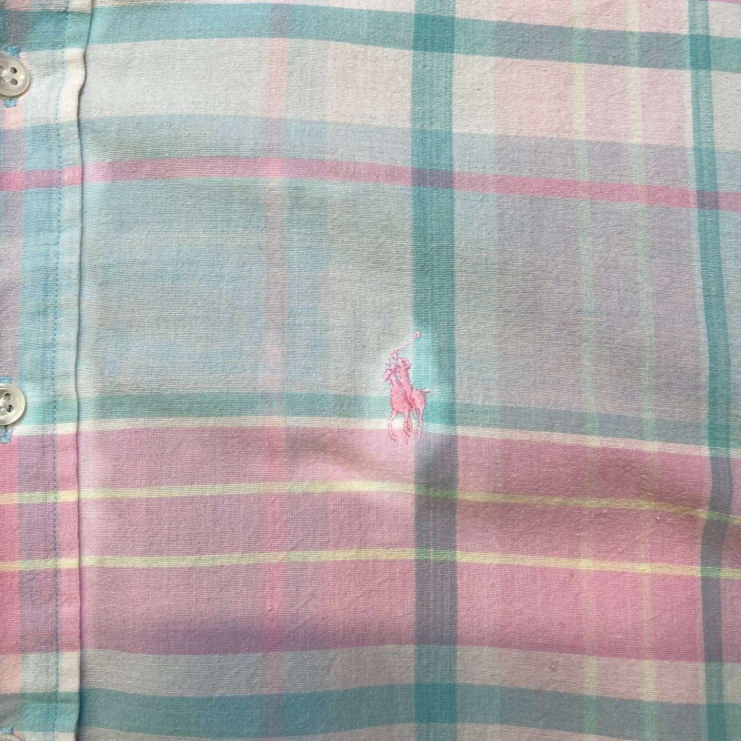 Ralph Lauren Hand Woven Pastel Madras Plaid Shirt