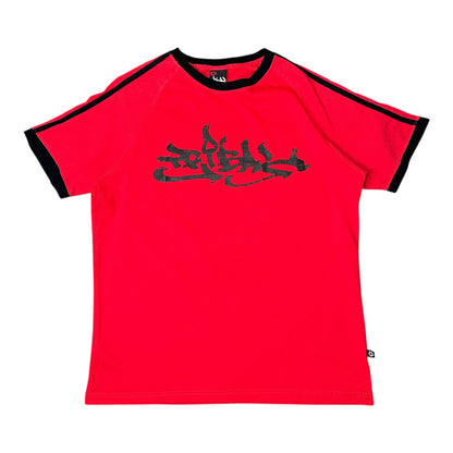 Retro Tribal Gear Red & Black Graphic T-Shirt