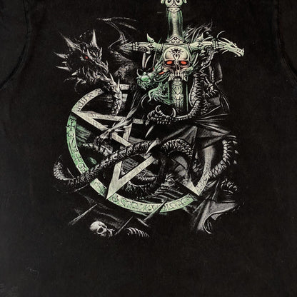 Rock Chang Dark Fantasy Dragon & Pentagram T-Shirt