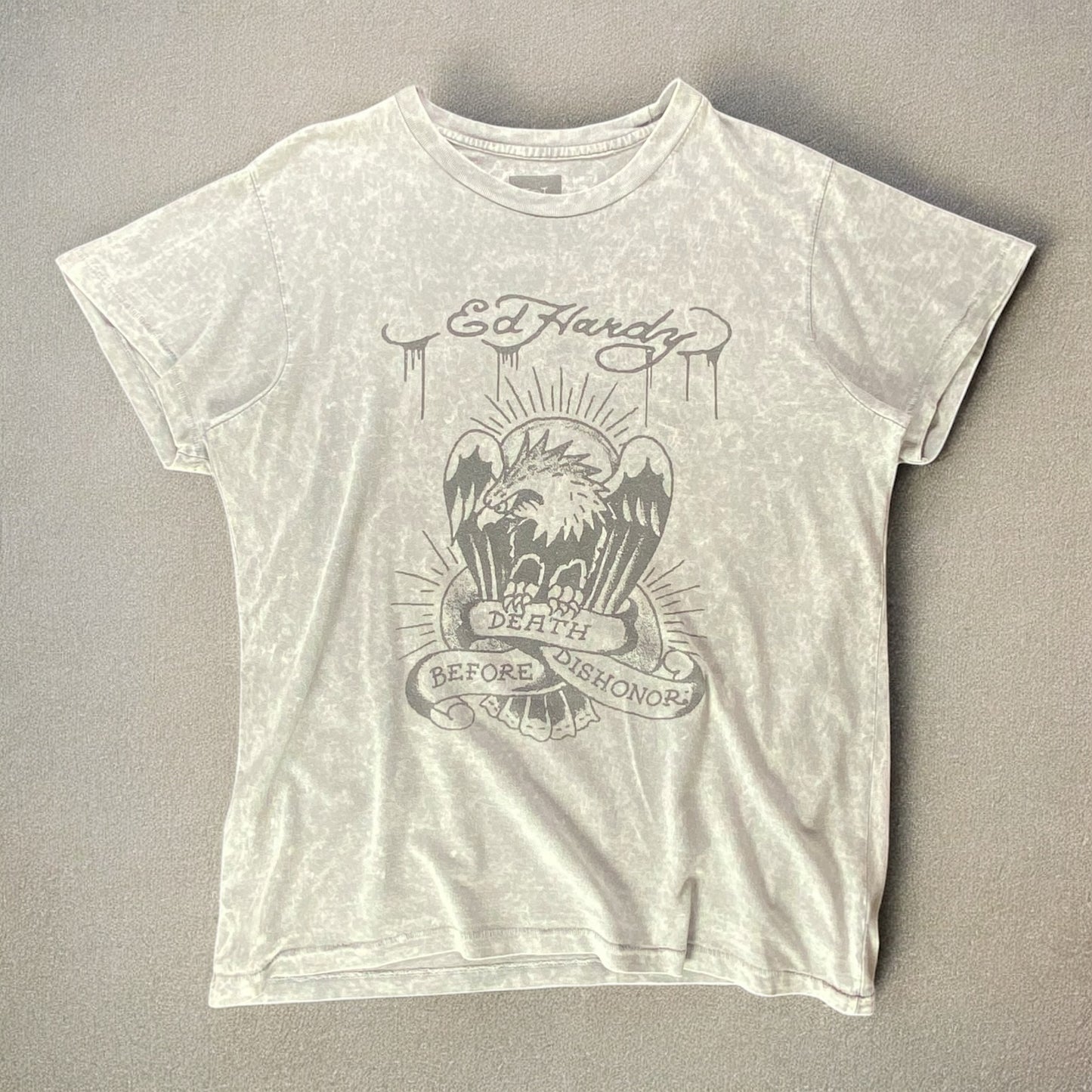 Ed Hardy Death Before Dishonor Grey T-shirt