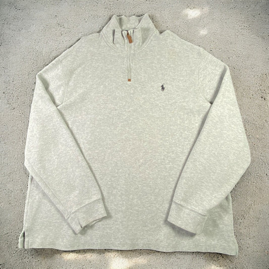 Polo Ralph Lauren Quarter-Zip Long Sleeve Grey Sweater