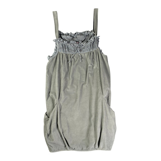 One Step Smocked Corduroy Grey Dress