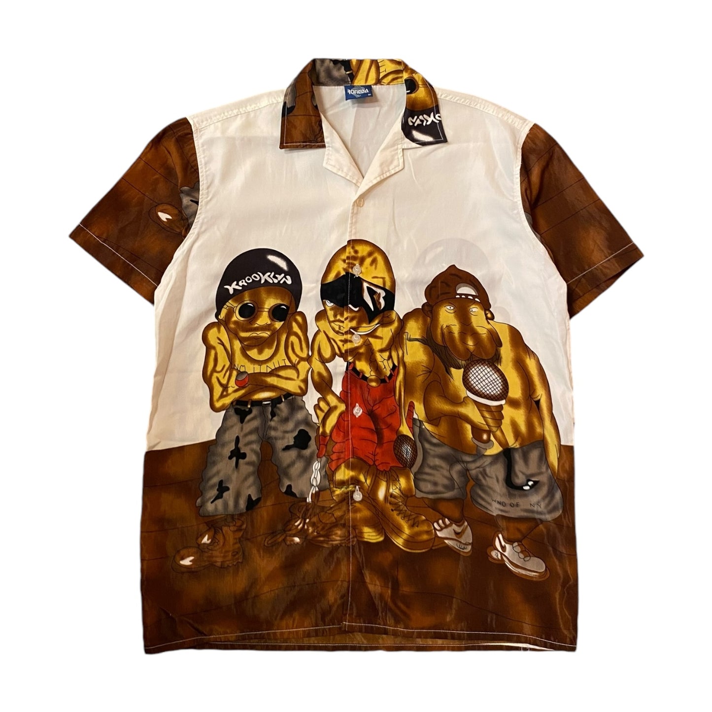 Vintage Thugs Graphic Button-up T-Shirt