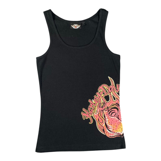 Harley-Davidson Flaming Black Tank Top T-shirt