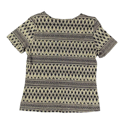 Ninety Petites Metallic Geometric Black T-shirt