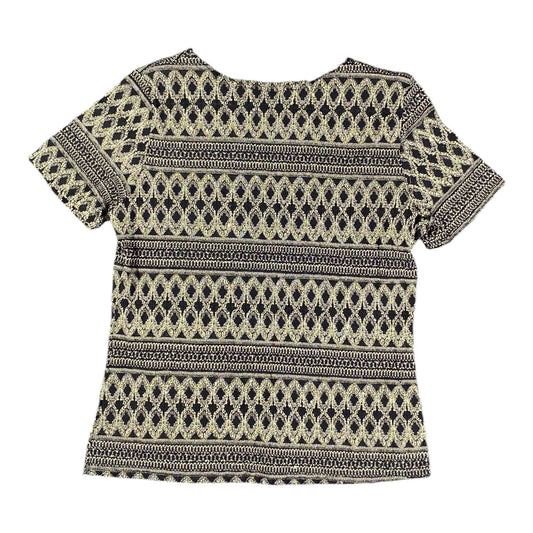 Ninety Petites Metallic Geometric Black T-shirt