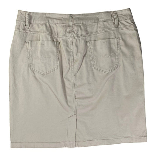 Minova Fashion High Waist Mini Beige Skirt