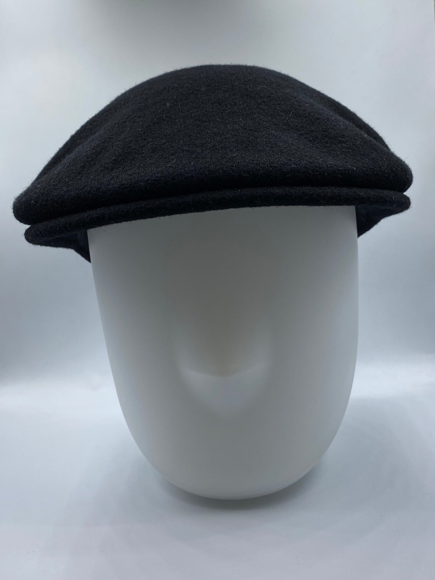 Vintage Black Kangol Wool 504 Earlap Flat Cap