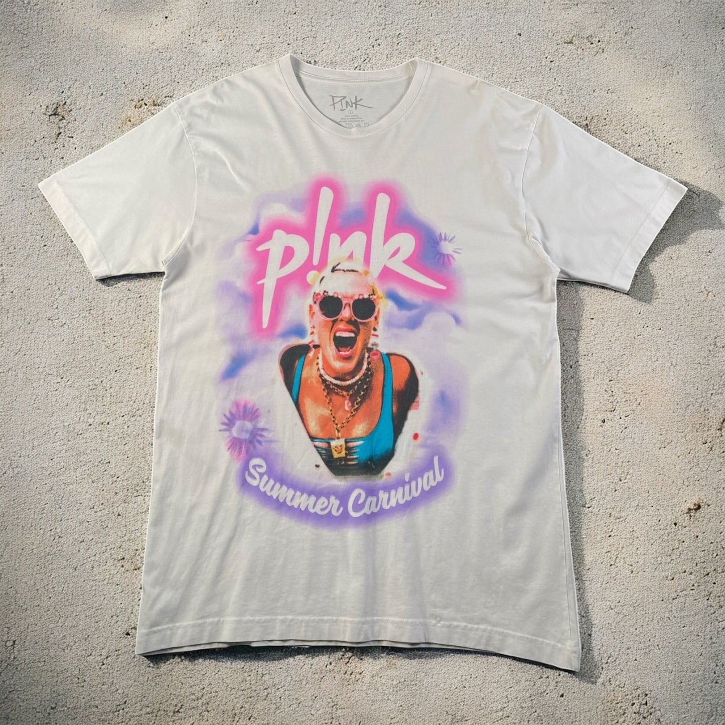 P!NK Summer Carnival Official European Tour Whit T-shirt