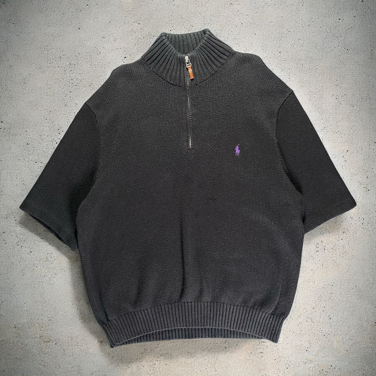 Polo Ralph Lauren Cotton Knit Half-Zip Oversized One-Point Logo Sweatshirt