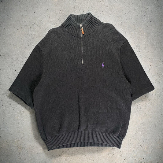 Polo Ralph Lauren Cotton Knit Half-Zip Oversized One-Point Logo Sweatshirt