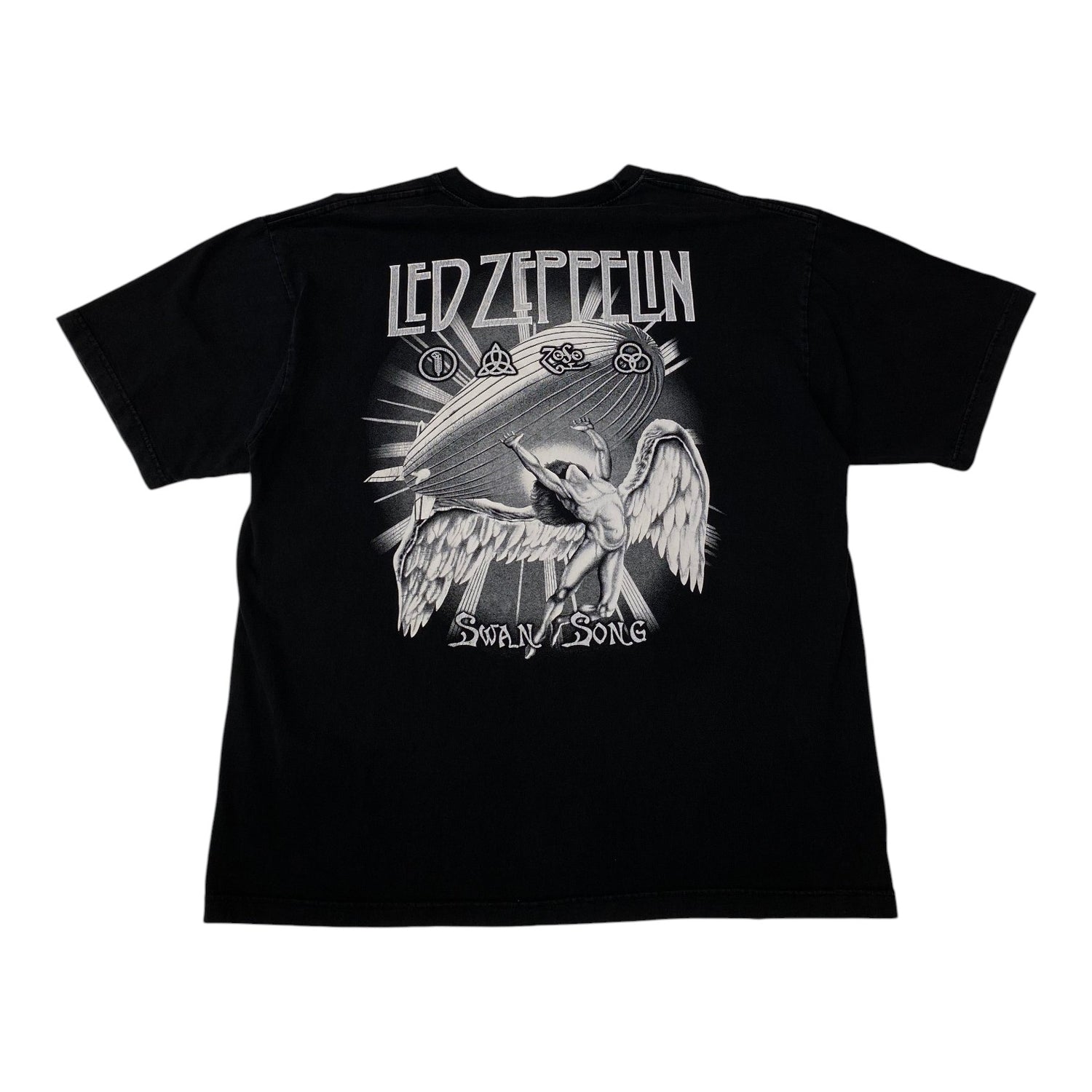 Bootleg Led Zeppelin Swan Song Black Graphic T-shirt