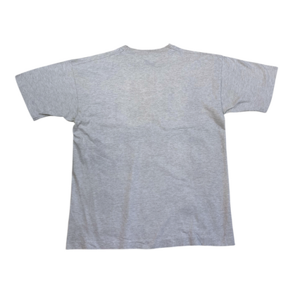 Back view of a vintage grey heather Fruit of the Loom Play to Win football t-shirt from Digg It Thrift & Vintage