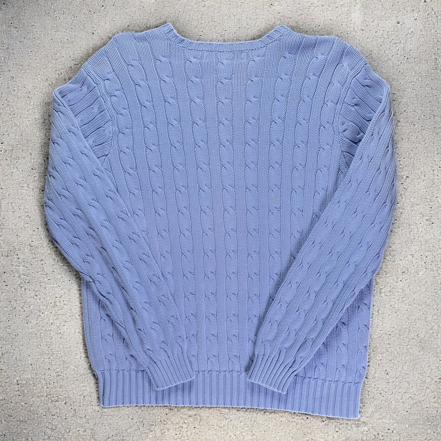 Polo Ralph Lauren Cable-Knit Cotton Light Blue Sweater