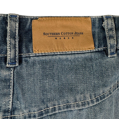 Southern Cotton Woman Light Denim Midi Skirt