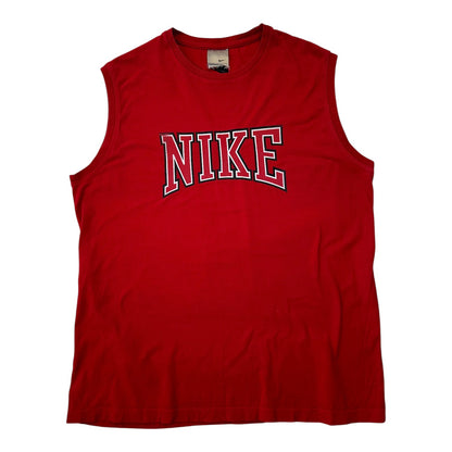 Vintage Nike Block Logo Red Tank Top