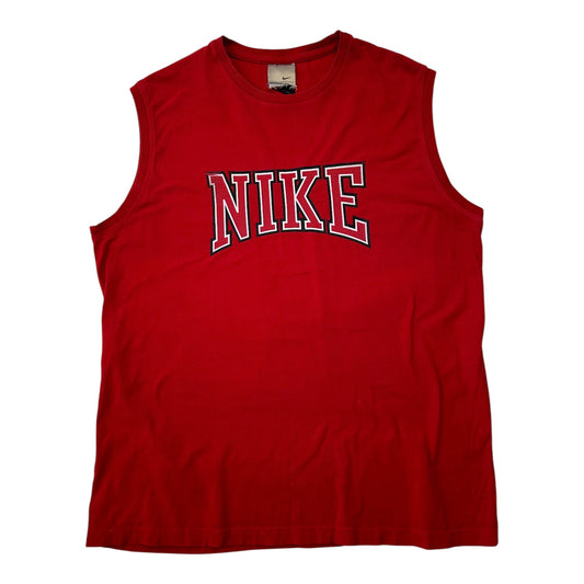 Vintage Nike Block Logo Red Tank Top