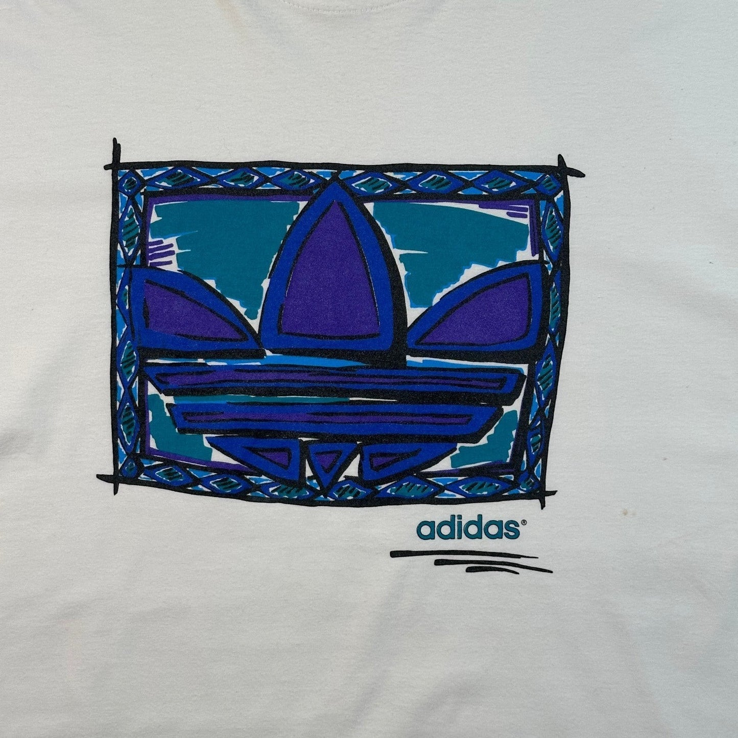 Vintage 90s Adidas Hand Drawn Trefoil T-Shirt