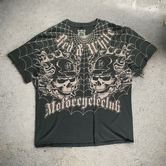 Route 81 Red & White Motorcycleclub T-shirt