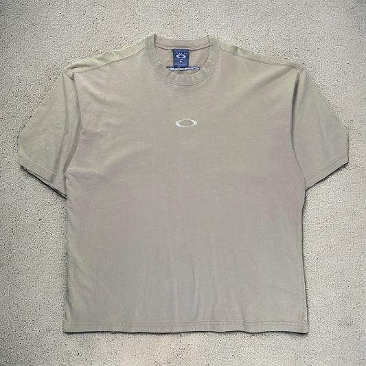 Vintage Oakley Center Logo Khaki T-shirt