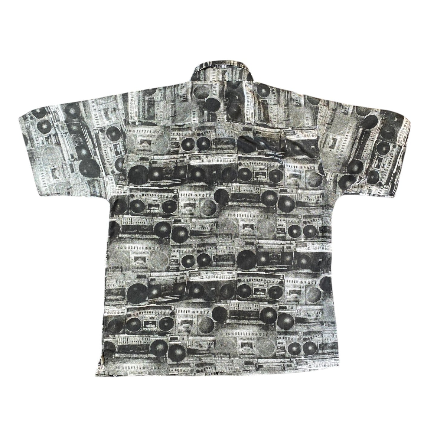 Mecca Y2K Boombox All-Over Print Black Shirt