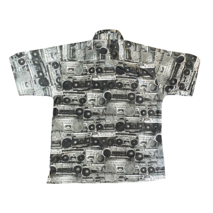 Mecca Y2K Boombox All-Over Print Black Shirt