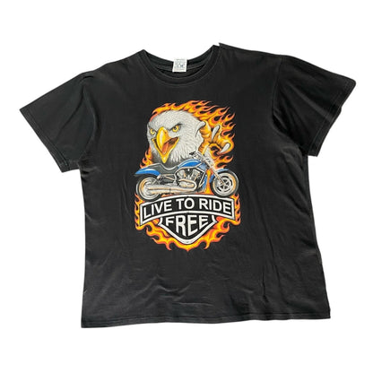 American Zone Live To Ride Free Black T-shirt