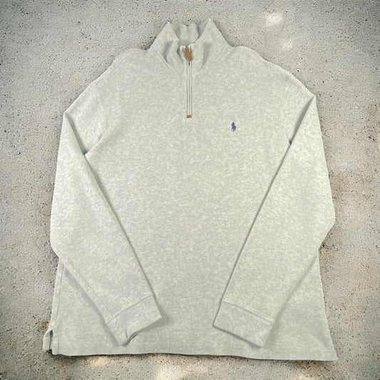 Polo Ralph Lauren Quarter-Zip Long Sleeve Grey Sweater