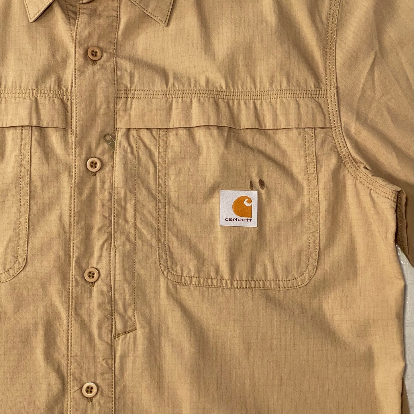 Carhartt Men's Force Lightweight Relaxed Fit Beige Shirt