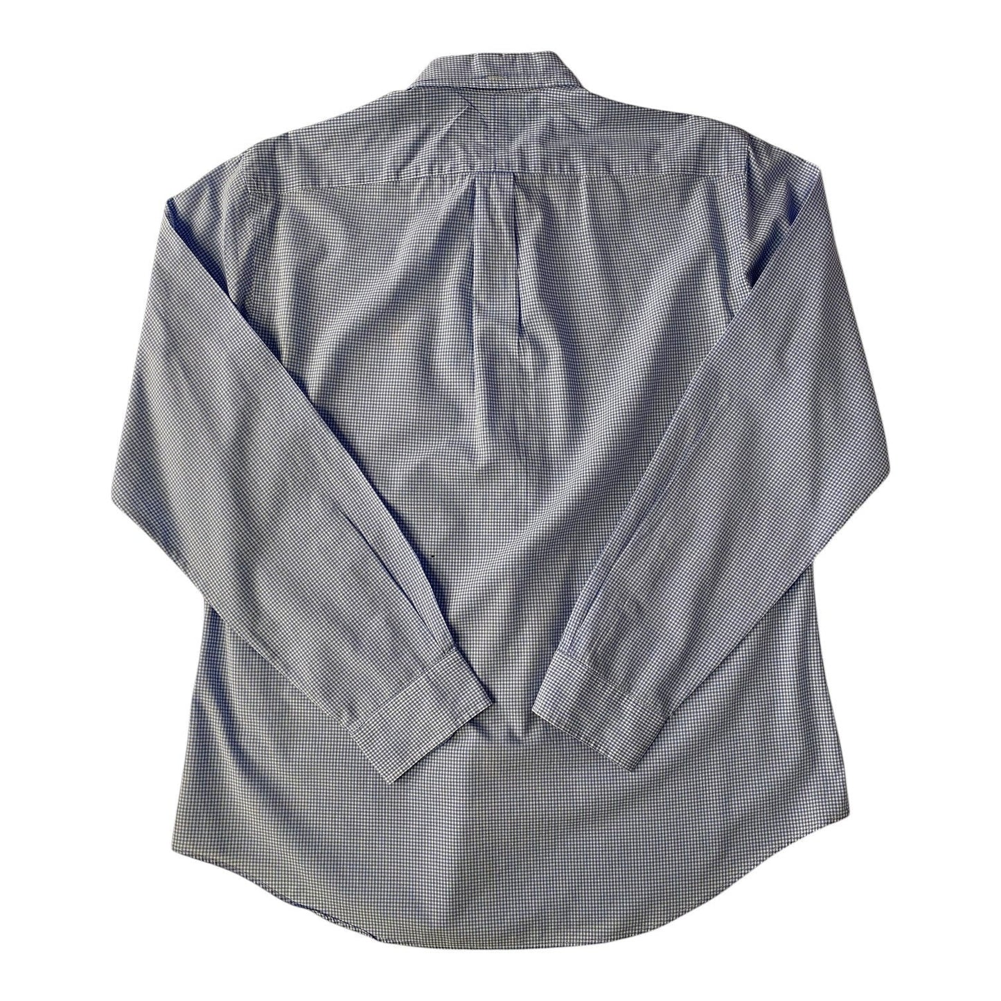 Ralph Lauren Blue & White Gingham Check Pattern Custom Fit Button Down Shirt