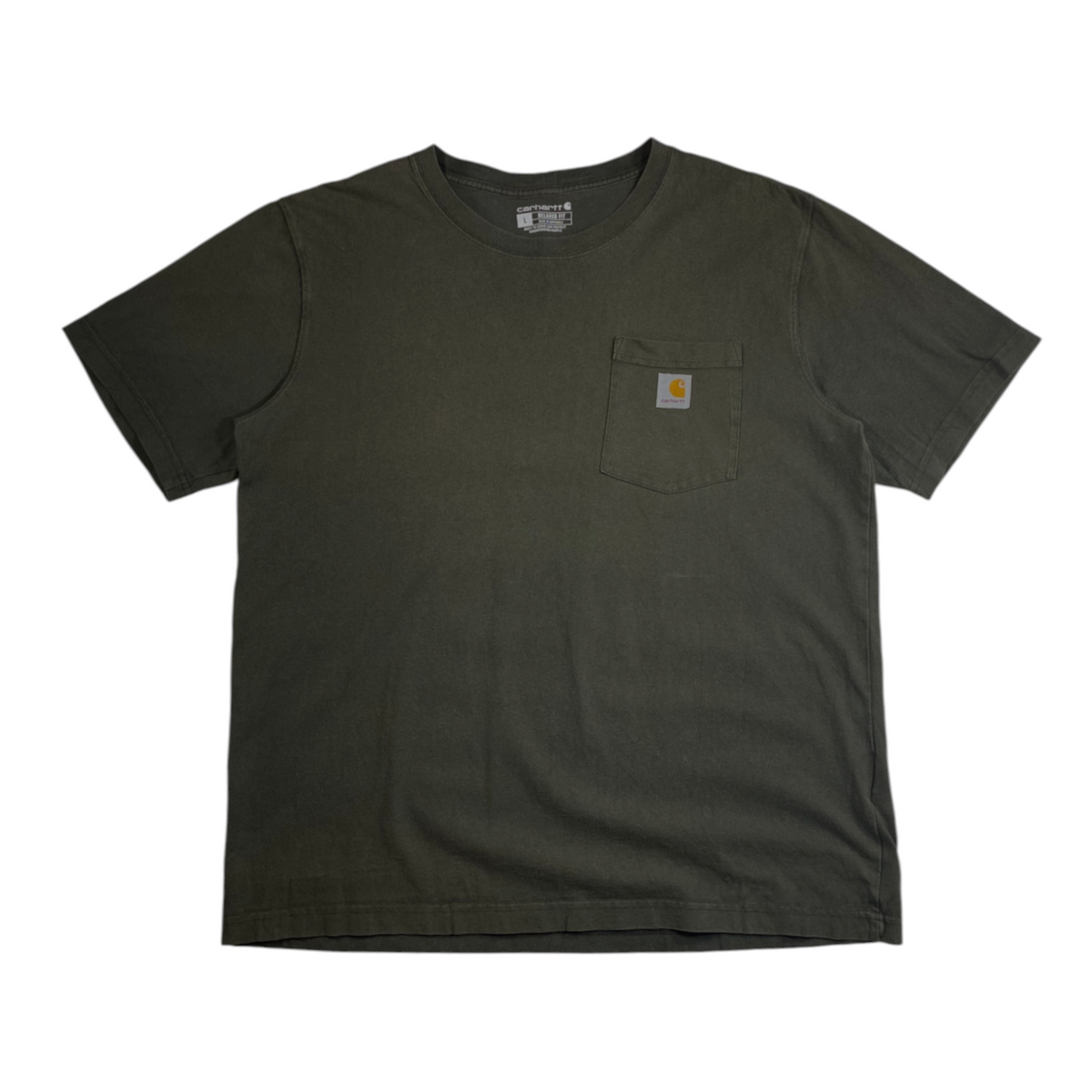 Digg It Thrift & Vintage faded army green Carhartt heavyweight cotton pocket t-shirt in size large