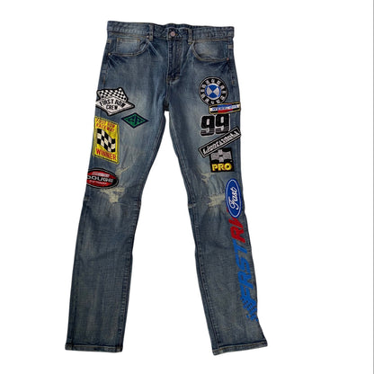 First Row Patchwork Jeans