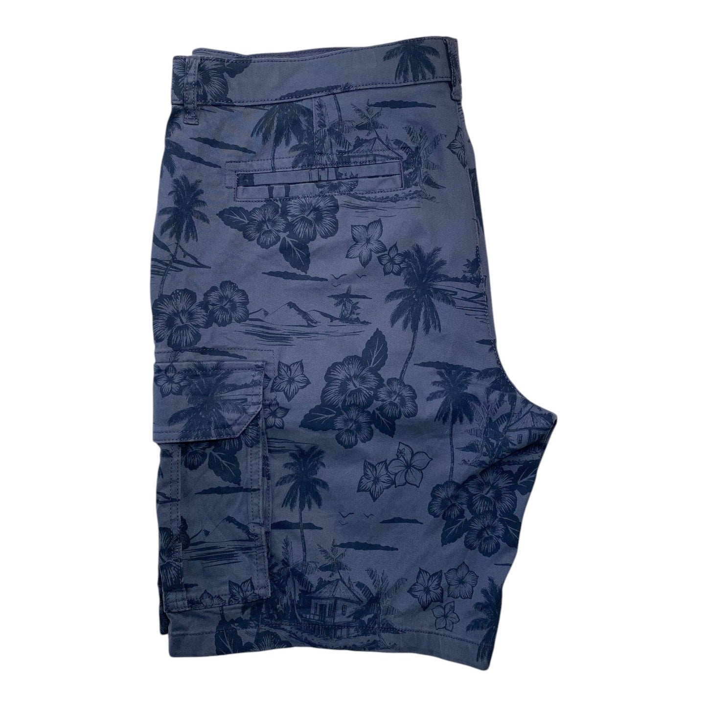 Tu Man Blue Floral Tropical Cargo Shorts