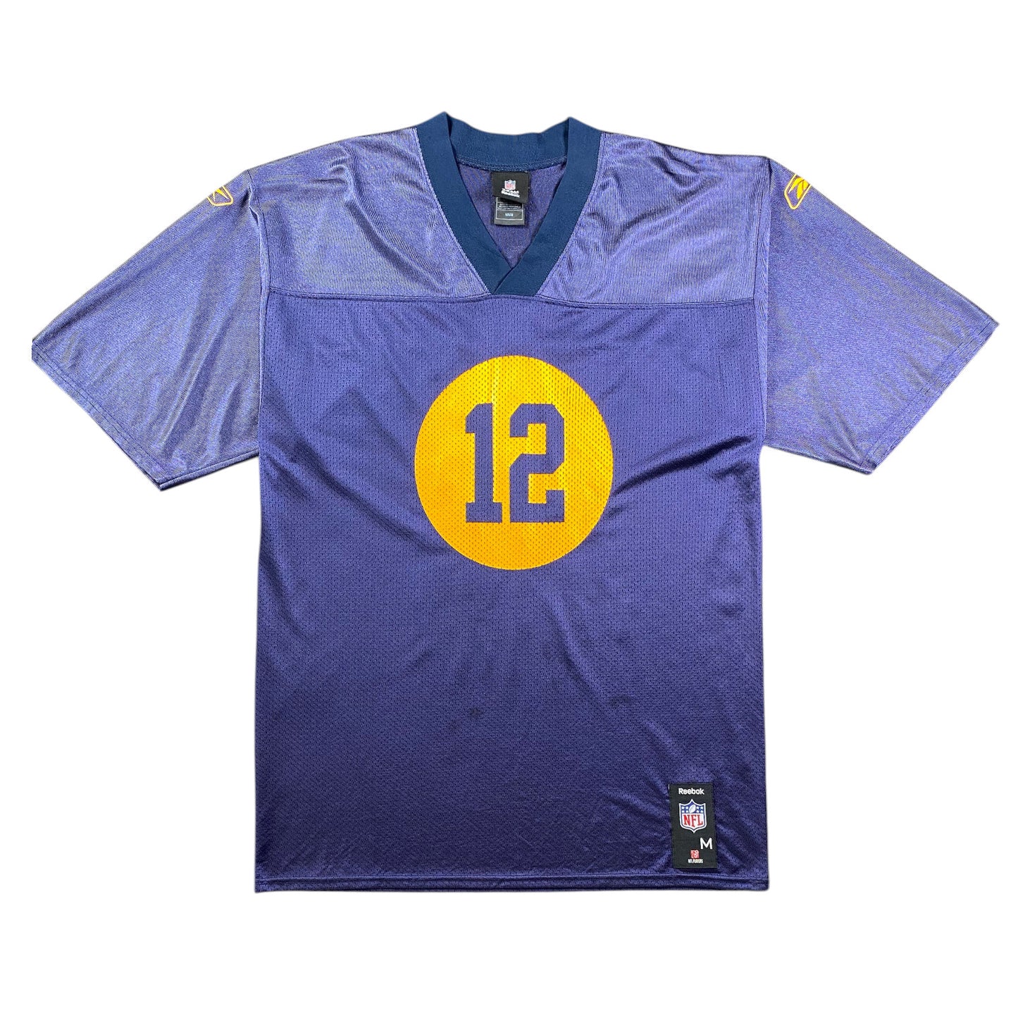 Reebok NFL Green Bay Packers Aaron Rodgers Throwback Navy Blue and Yellow Jersey