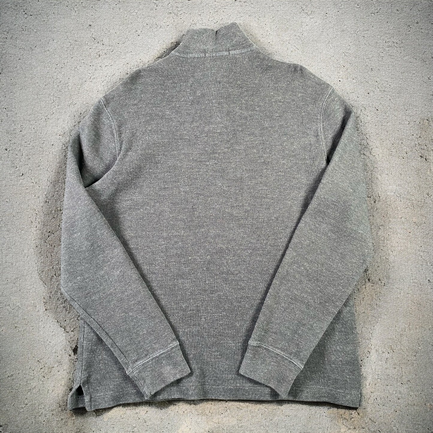 Polo Ralph Lauren Quarter-Zip Long Sleeve Dark Grey Sweater Green Embroidered Logo