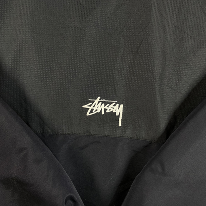 Stüssy World Tour Two-Tone Black Lightweight Windbreaker Jacket